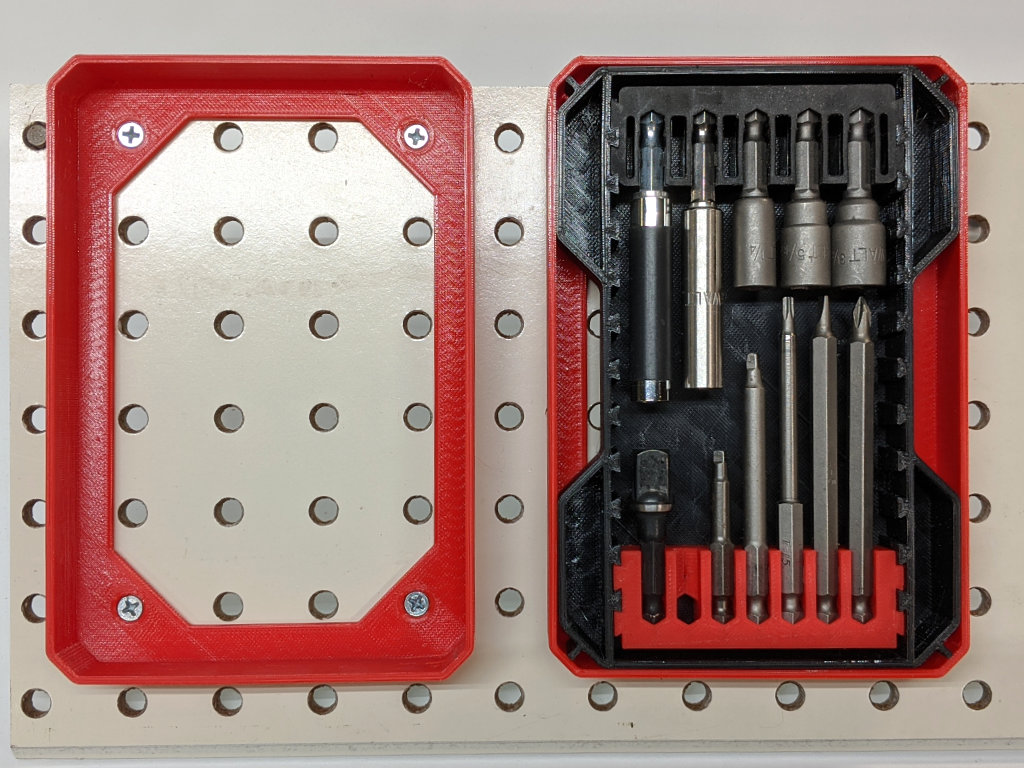 Dewalt TSTAK Bit Tray Wall Mount on Pegboard