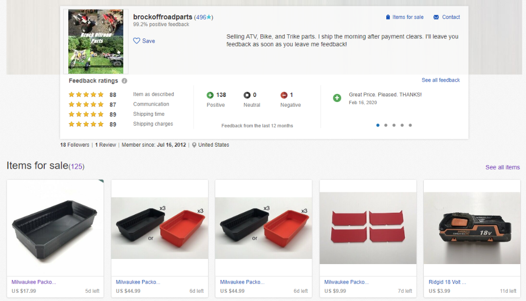 brockoffroadparts eBay Page