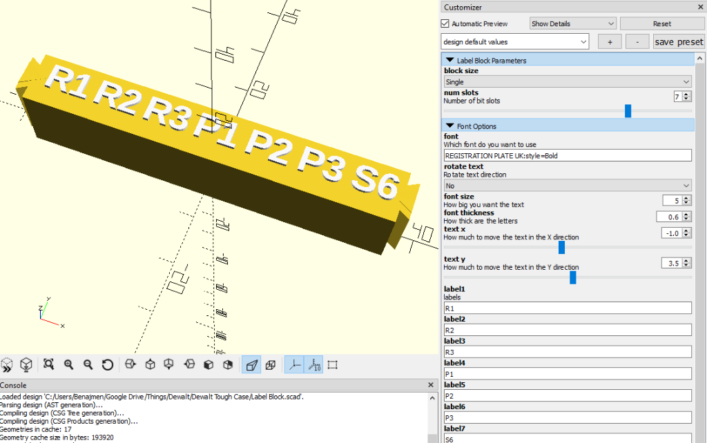 Customizing Label Blocks